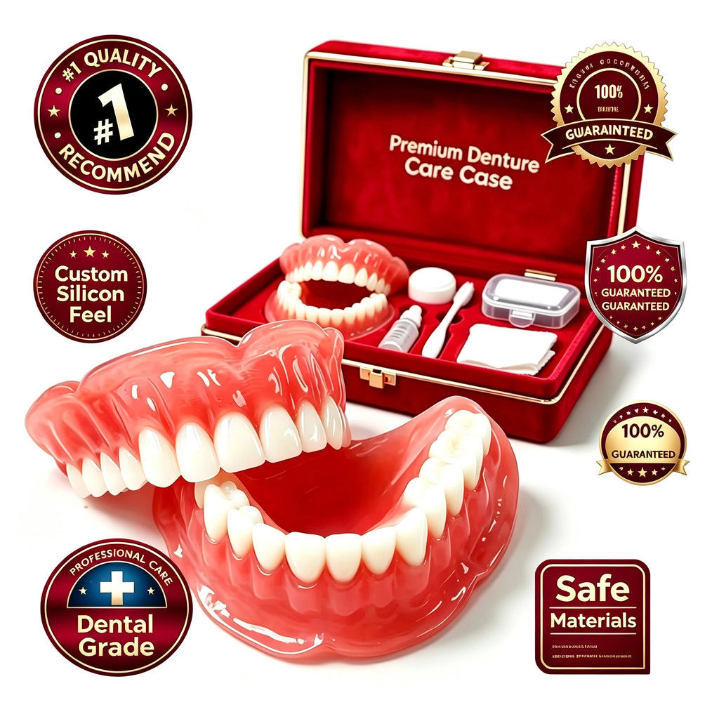 Comfortable Silicone Denture Set with Care and Storage Kit
