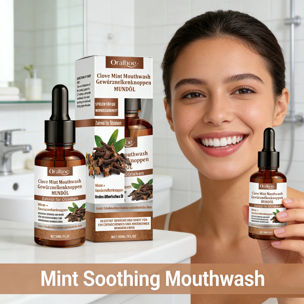Clove Mint Mouthwash for Bad Breath and Oral Hygiene