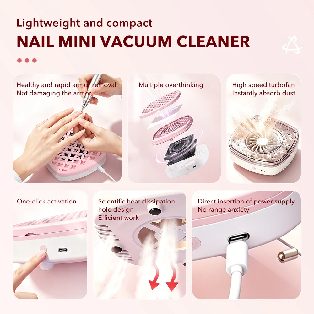 Portable USB Nail Dust Collector and Manicure Vacuum