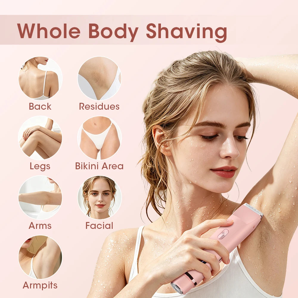 Waterproof Dual-Head Electric Body Shaver for Women