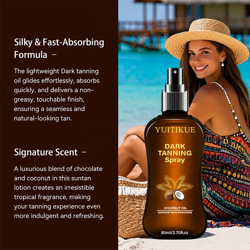 YUITIKUE Hydrating Coconut Dark Tanning Mist Self Tanning Spray 80ml