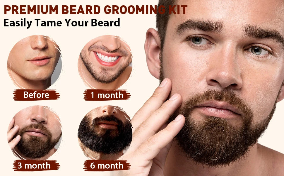 Goiple 2pcs Beard Grooming Kit Cleansing Shampoo and Volumizing Oil - 10