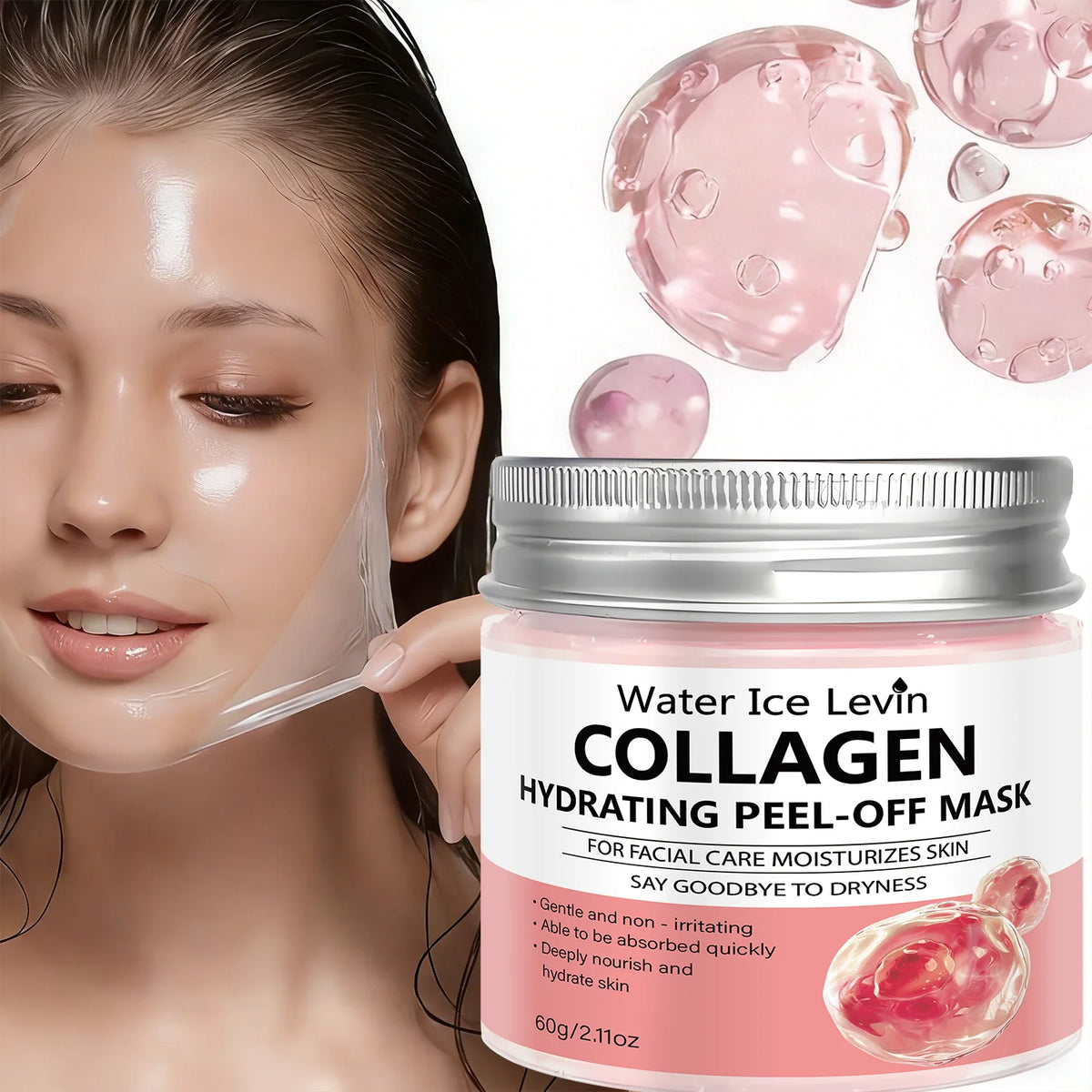 Collagen Hyaluronic Acid Peel Off Mask Hydrating Facial Treatment 60g