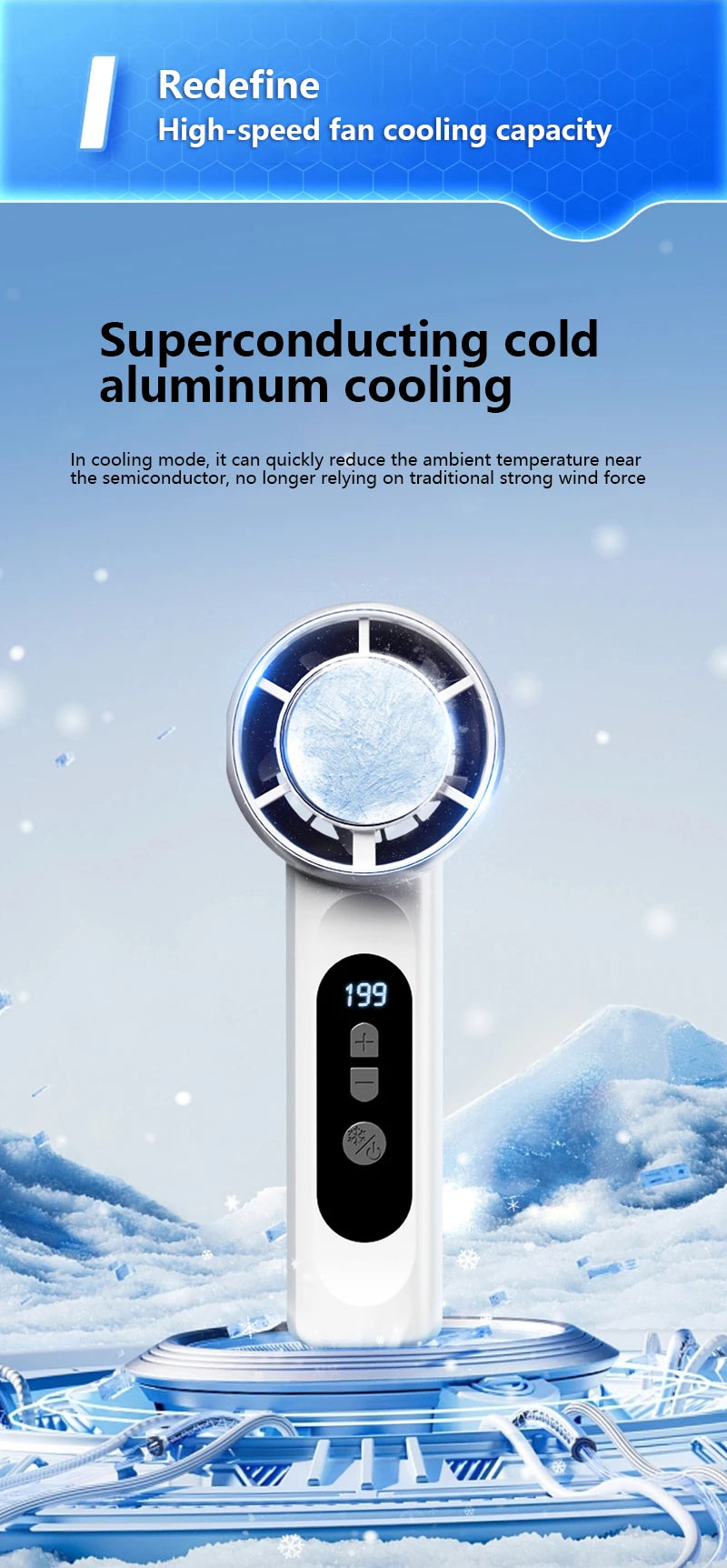 Rechargeable Ice Cooling Handheld Fan for Travel - 10