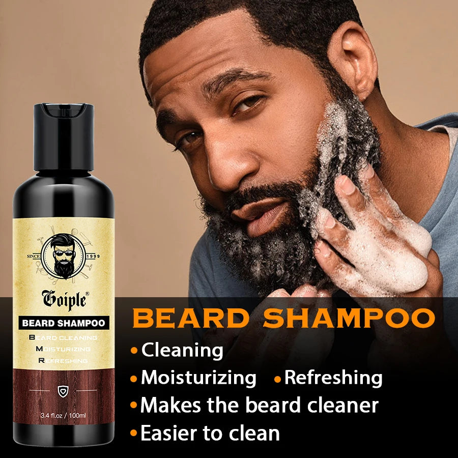 Beard Growth Care Kit with Shampoo Conditioning Oil and Grooming Tools - 2