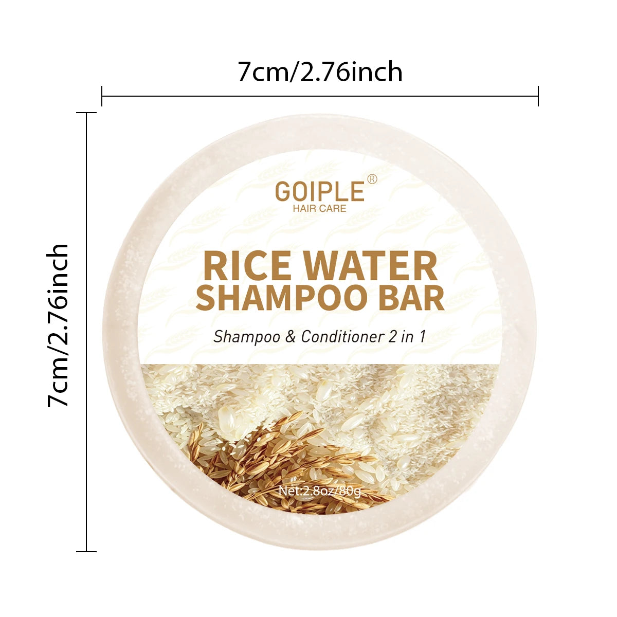 Rice Water Shampoo Bar 2-in-1 Cleansing and Conditioning Hair Soap - 15