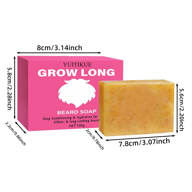 YUITIKUE Beard Growth Soap 100g Deep Cleansing and Conditioning Bar - 8