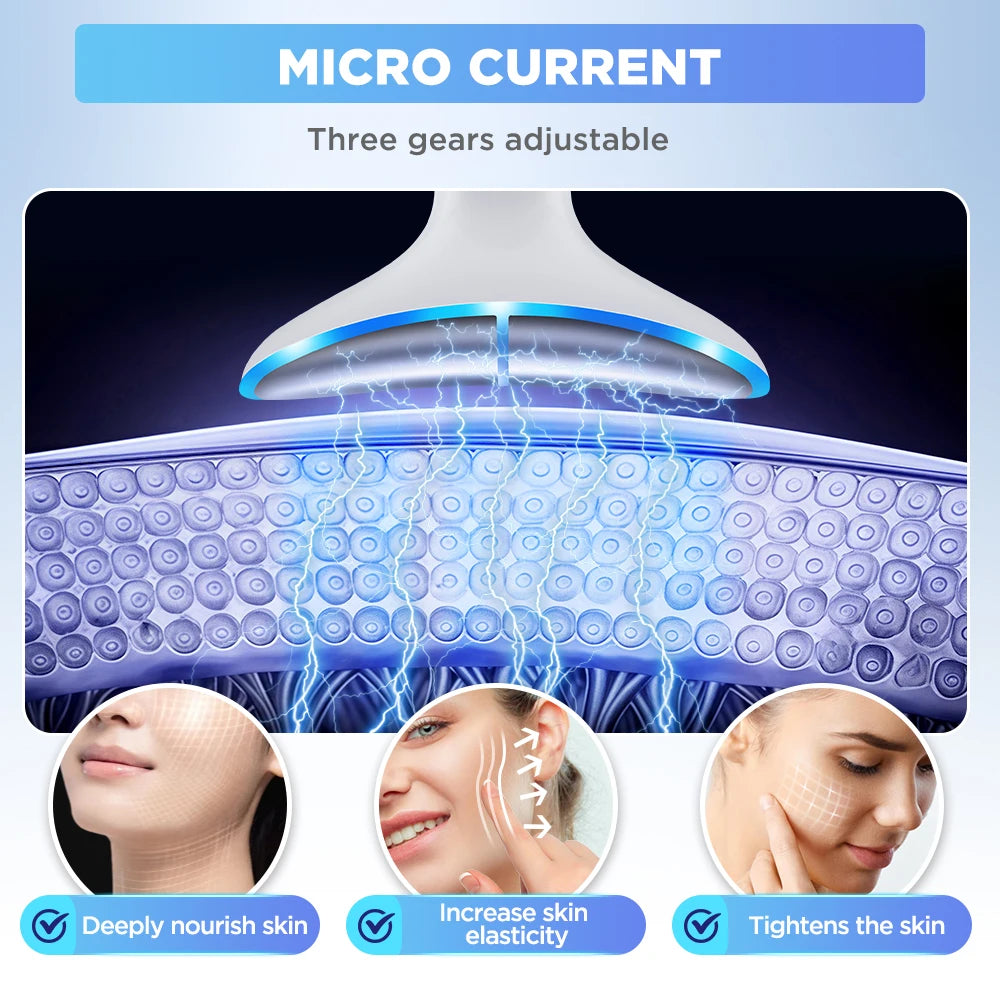 LED Facial and Neck Skin Tightening Massage Device