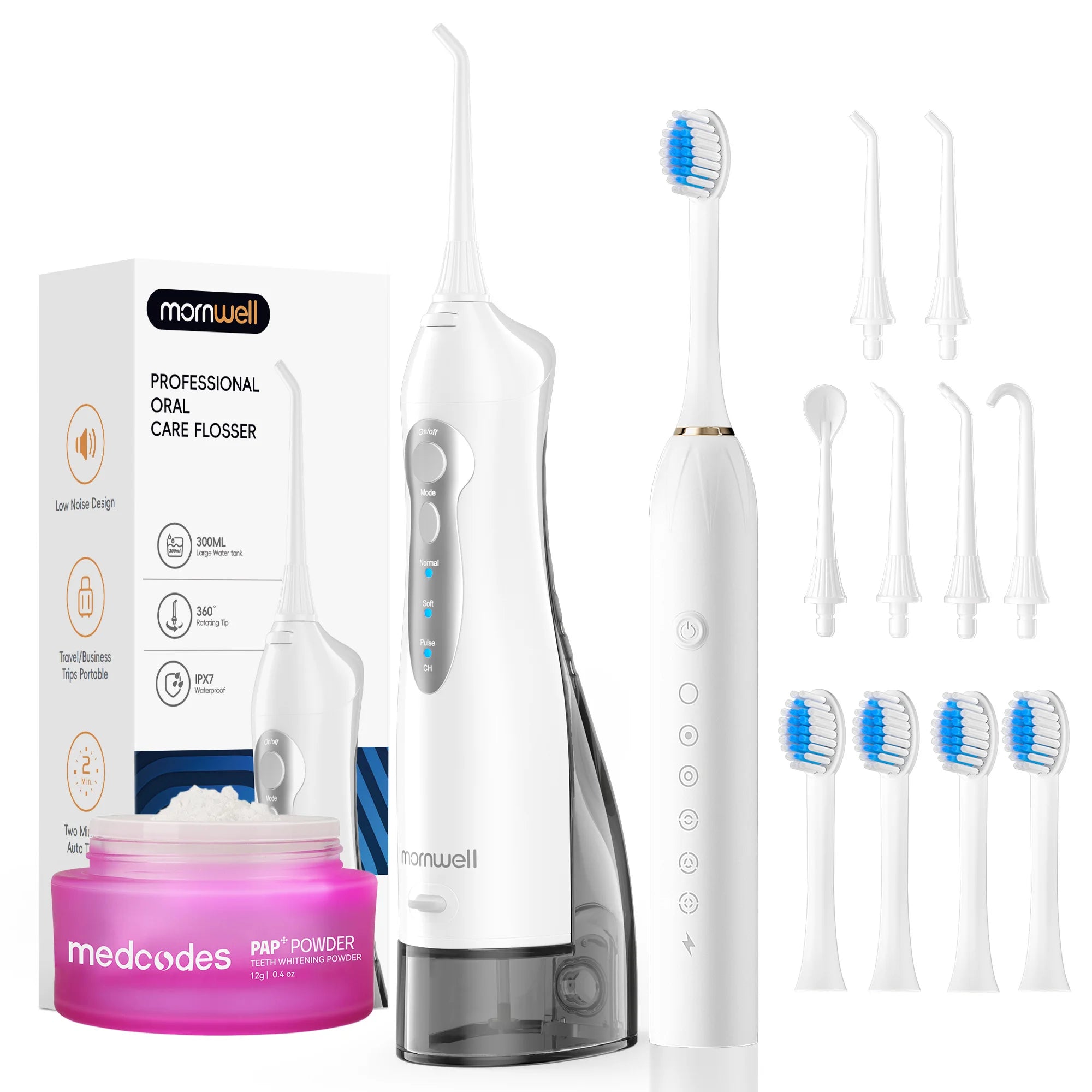 Portable 2-in-1 Water Flosser and Electric Toothbrush Oral Care Kit - 1