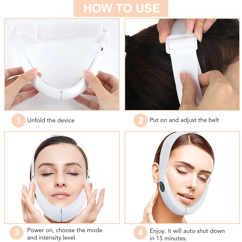 EMS V-Shape Face Lifting Massager Chin Slimming Beauty Tool - 6