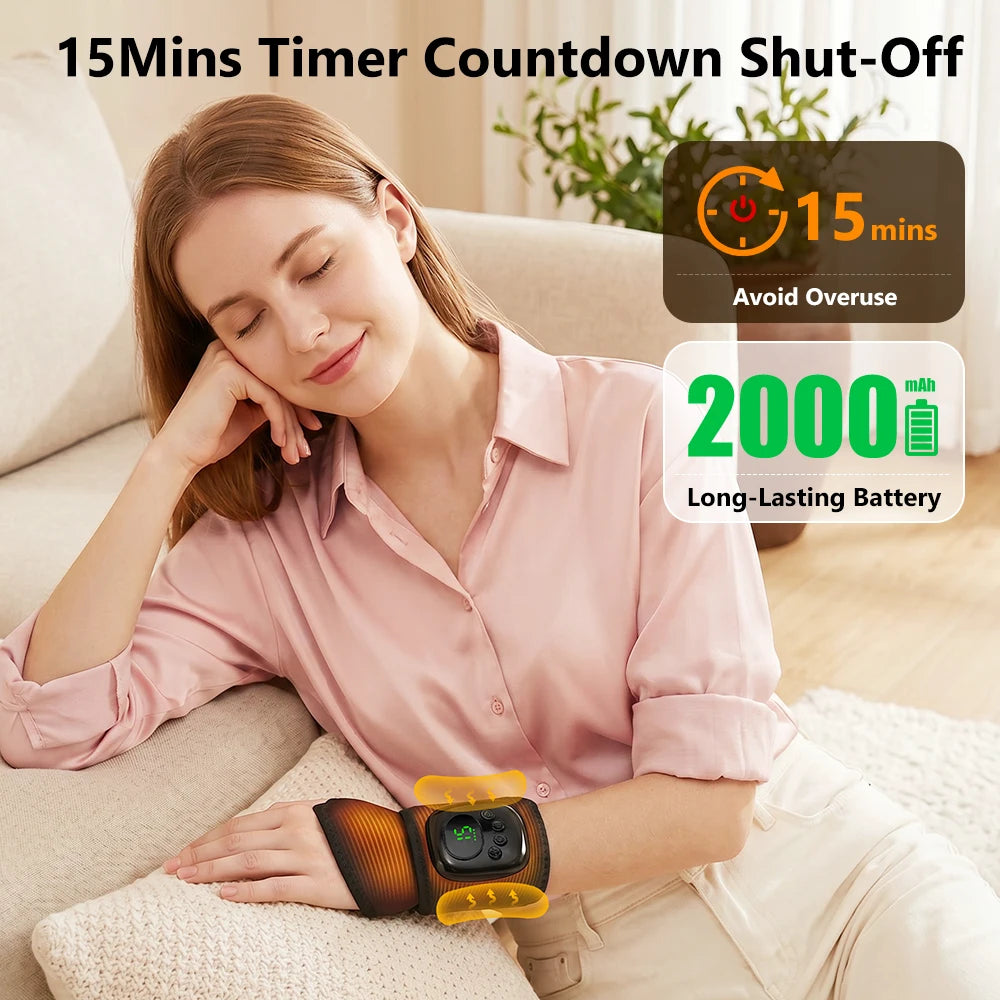 Heated Air Compression Wrist Massager for Pain Relief - 12