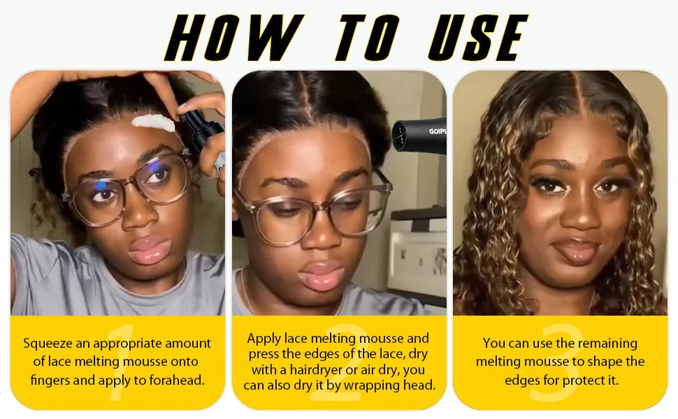 Wig Lace Melting Mousse Invisible Hold and Edge Protector Spray
