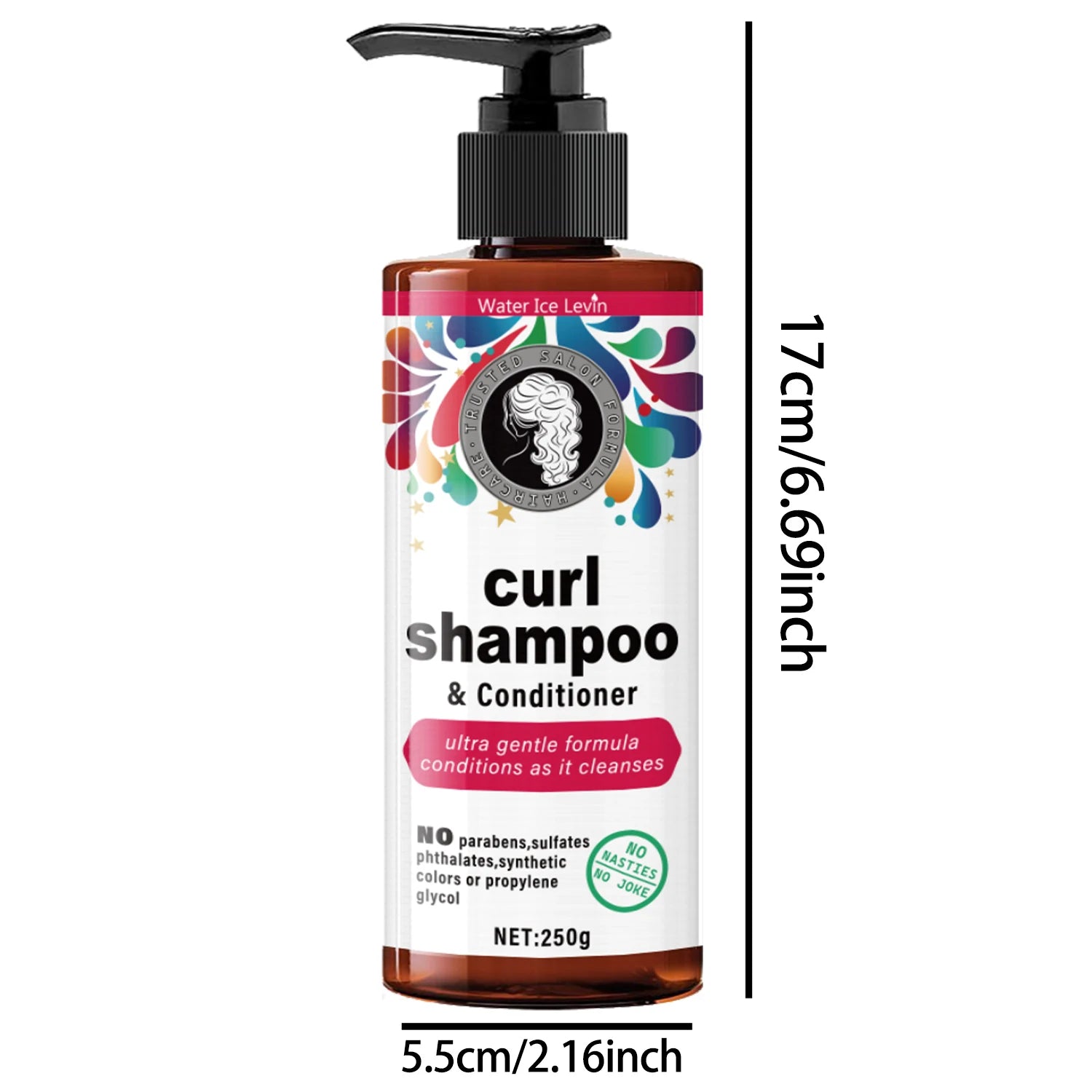 250g Curly Hair Shampoo and Conditioner Rose Scented - 3