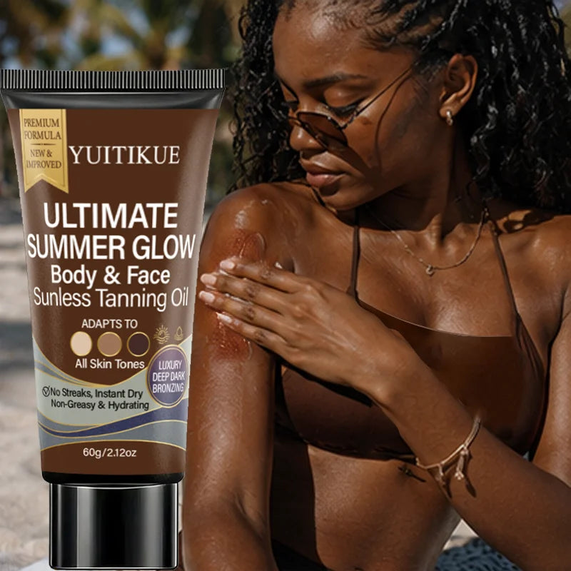 YUITIKUE Self Tanning Oil Face and Body Sunless Bronzer 60g