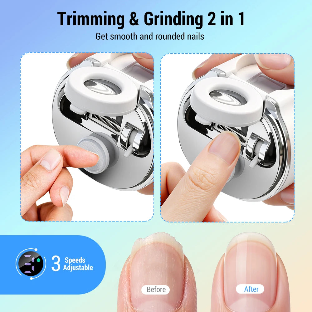 Electric Nail Clipper with LED Magnifier for Seniors and Kids - 5