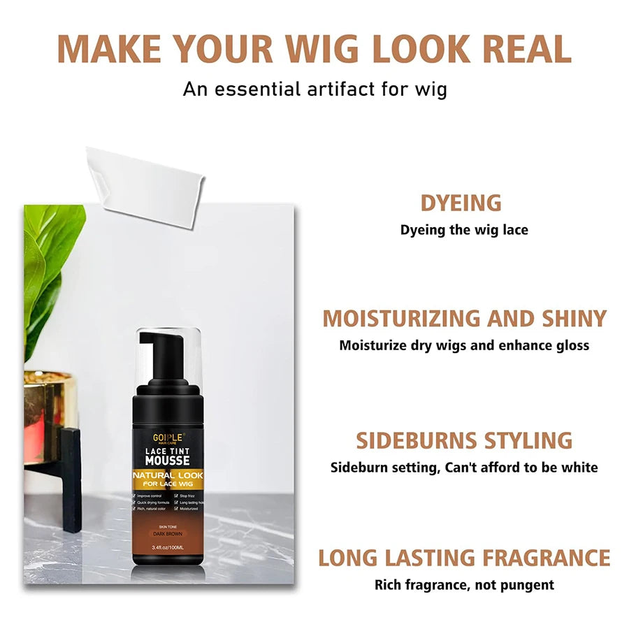 Lace Tint Mousse Wax Stick Edge Control Gel Band and Brush Set
