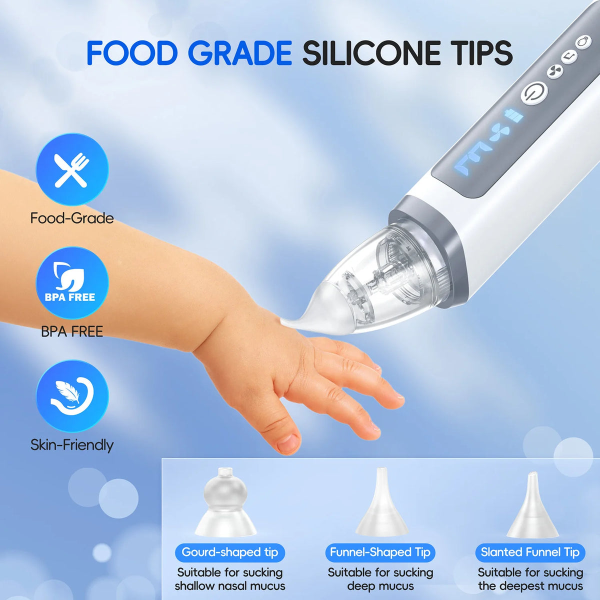 Electric Baby Nasal Aspirator with Music and Adjustable Suction
