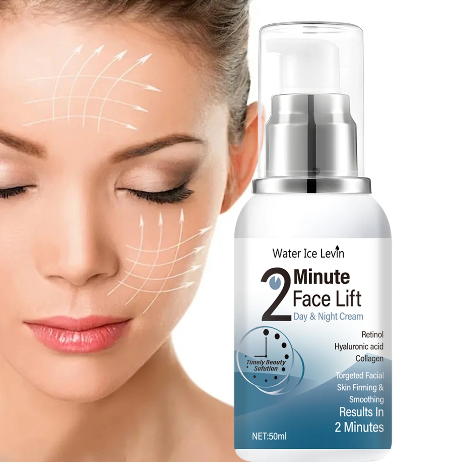 Water Ice Levin 2 Minute Face Lift Anti Aging Day and Night Cream - 3