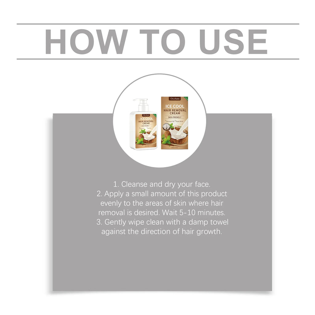 Painless Cooling Hair Removal Cream for Face and Body
