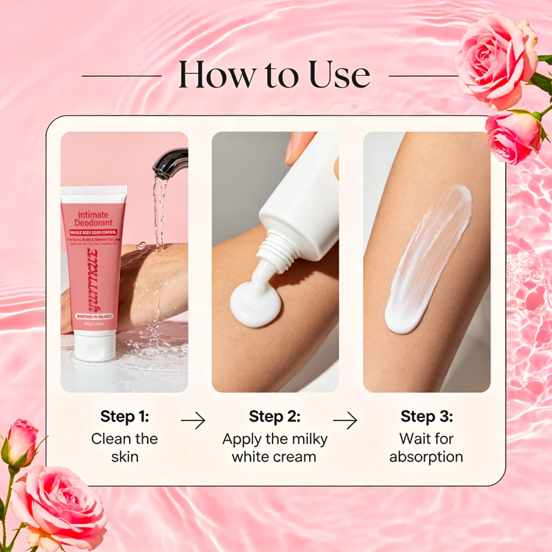 YUITIKUE Intimate Deodorant Cream Aluminum Free Body Odor Control - 6
