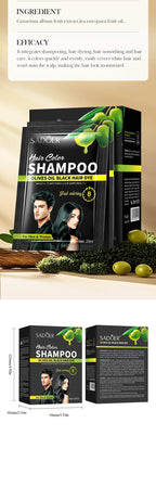 Argan Oil Hair Color Shampoo 4 in 1 Plant Extract Unisex Coloring