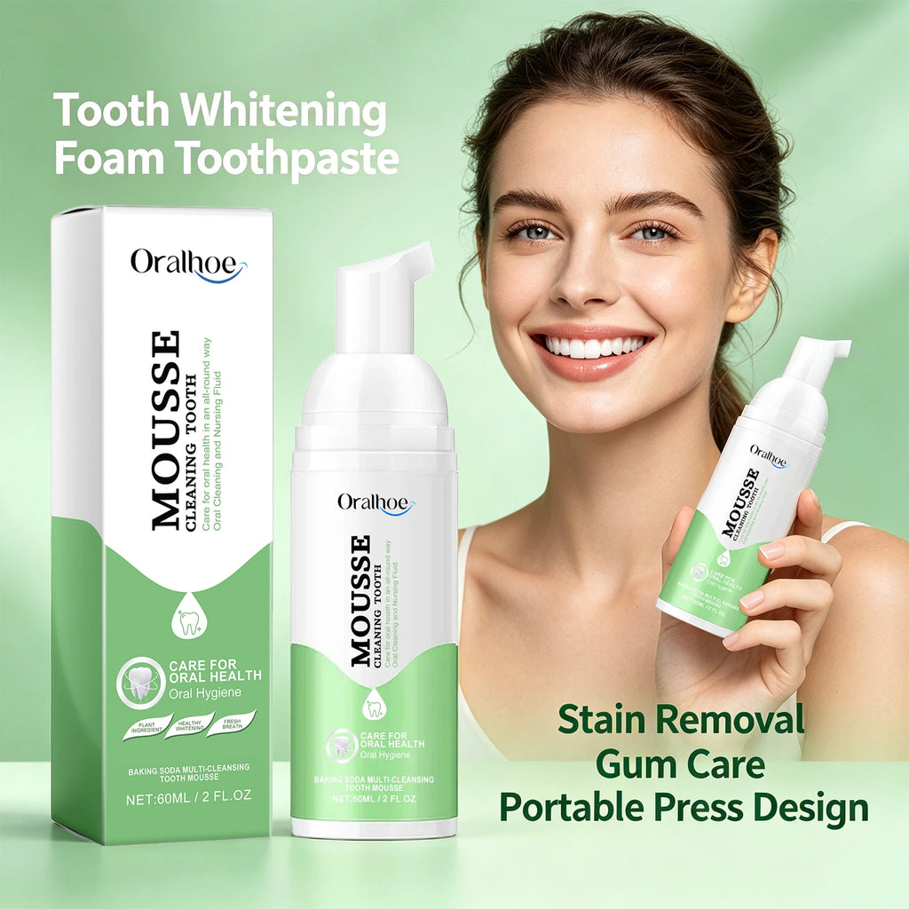 Whitening Foaming Toothpaste for Stain Removal and Fresh Breath