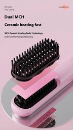 Cordless Ionic Hair Straightening Brush for Fast Styling
