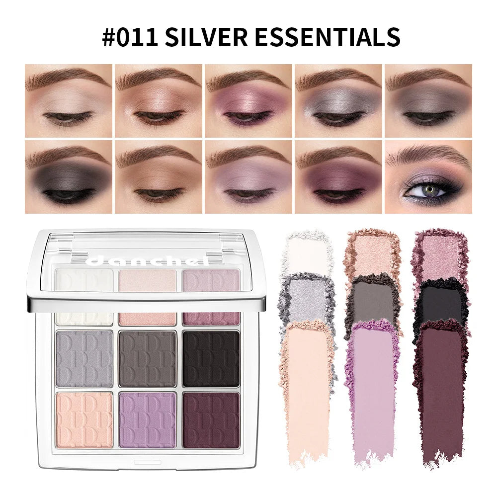 9-Color Pigmented Eyeshadow Palette for Everyday Makeup Looks