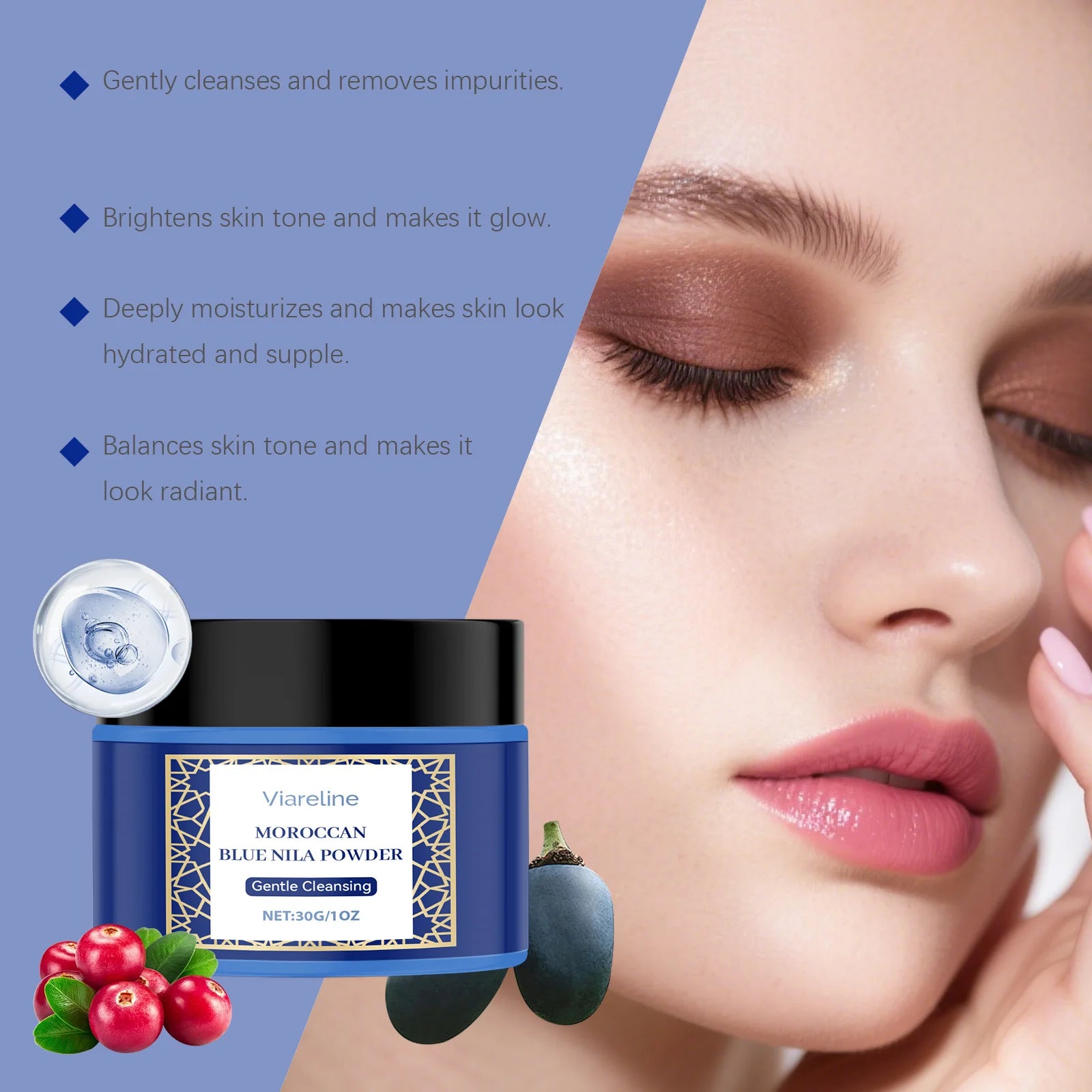 Moroccan Blue Nila Brightening Face Mask Powder - 11