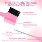 Lockmio Edge Control Hair Wax and Styling Brush Set for Flyaways