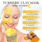YUITIKUE Turmeric and Vitamin C Facial Mask Brightening Clay Treatment