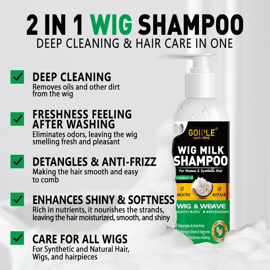 Goiple Coconut Oil Wig Milk Shampoo Hair Care and Repair Cleanser - 3