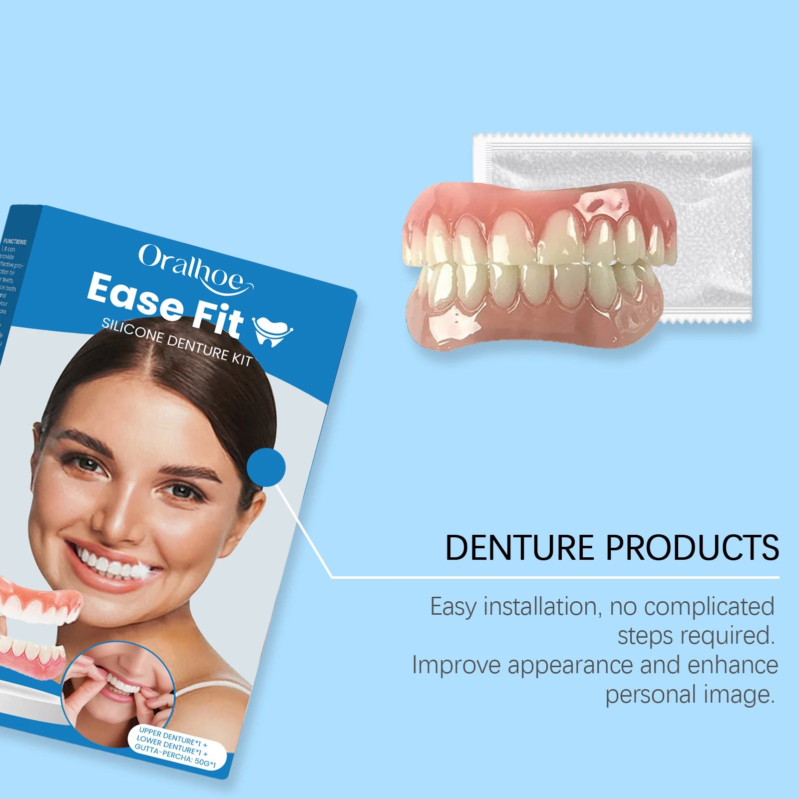 Comfortable Silicone Denture Set for Natural Smile - 12