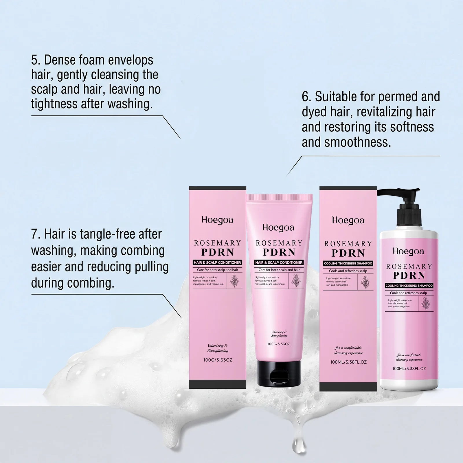 Rosemary PDRN Hair Thickening Shampoo and Conditioner Set