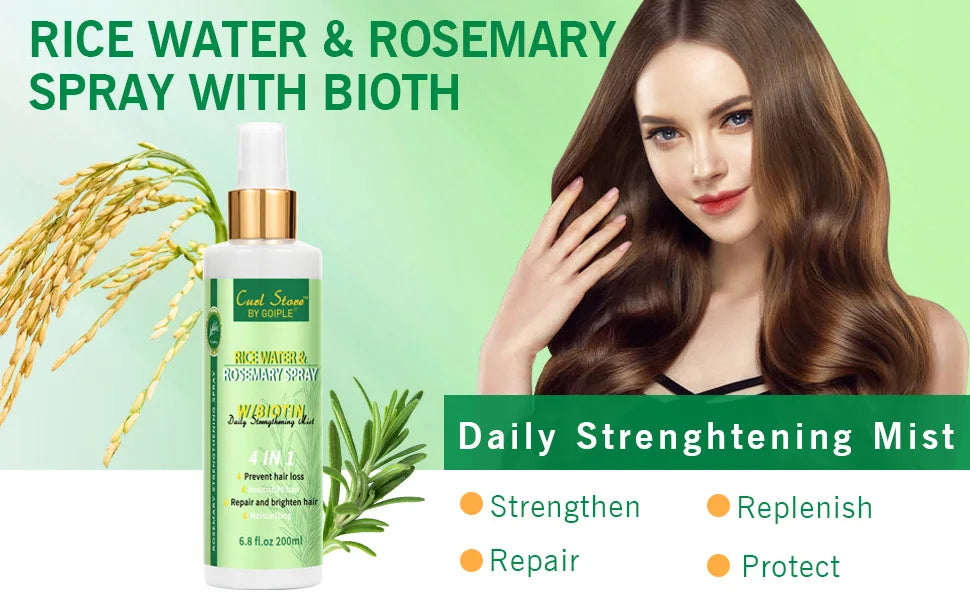 Goiple Rice Water and Rosemary Hair Spray with Biotin for Hair Growth