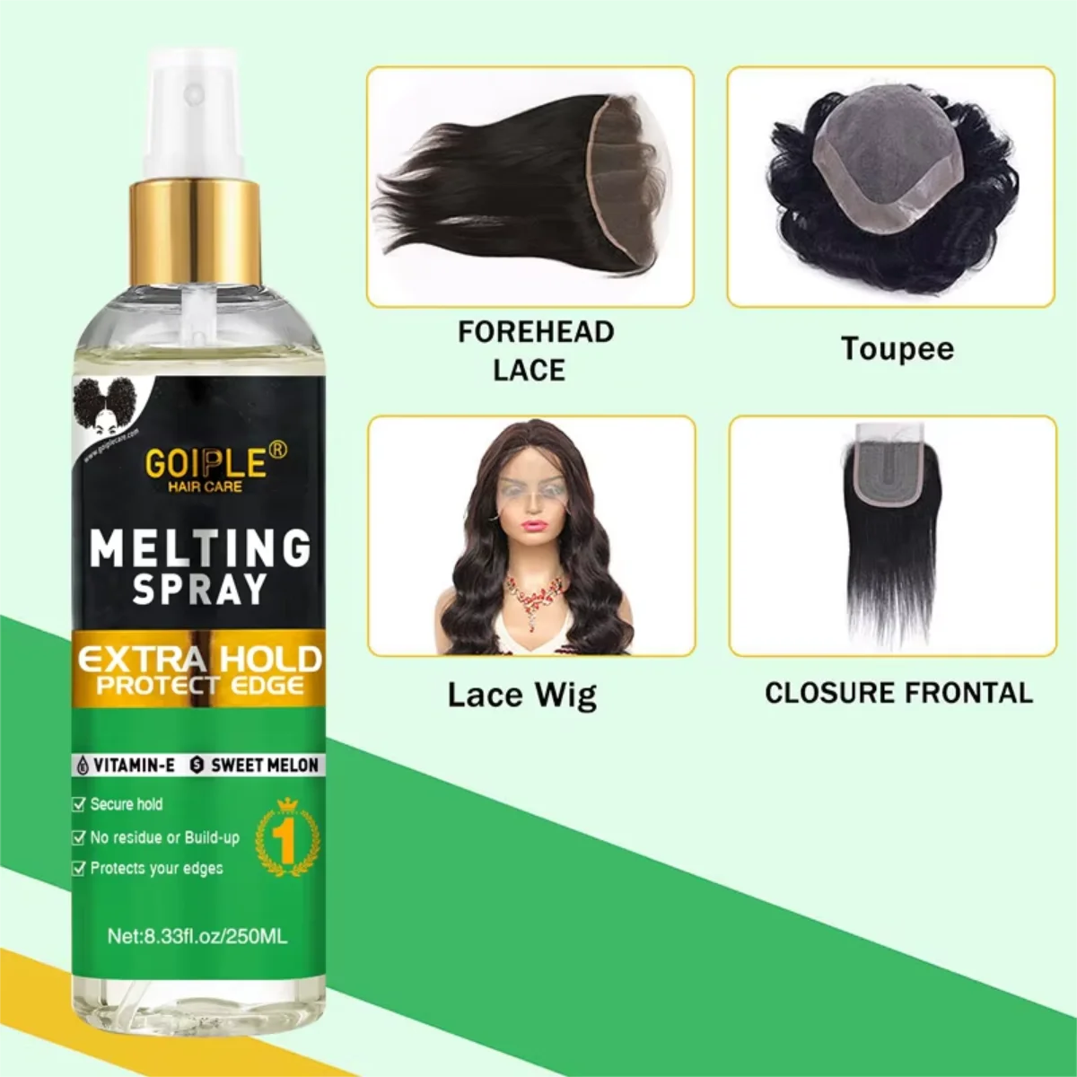 Goiple Lace Melting Spray Wig Adhesive and Edge Control Set - 3
