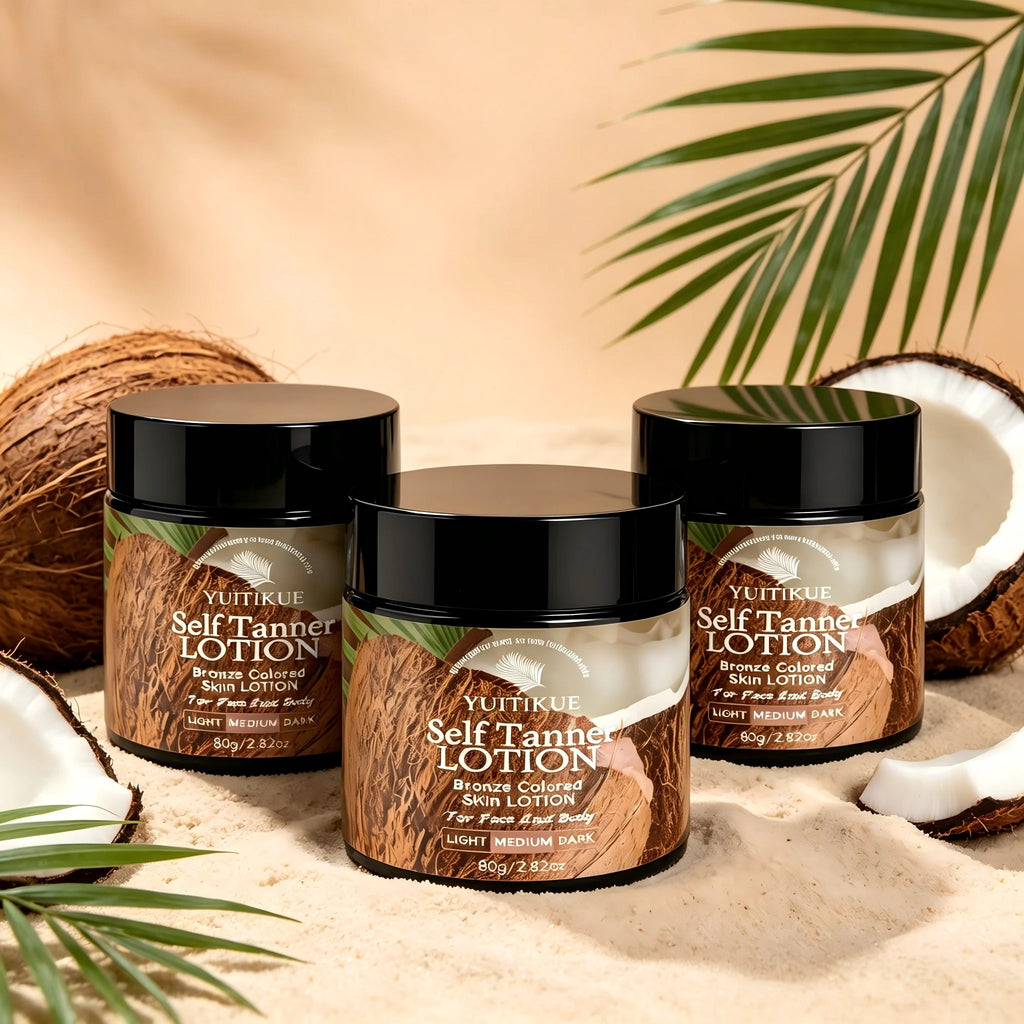YUITIKUE Coconut Self Tanner Lotion Medium Bronze Sunless Tanning Cream
