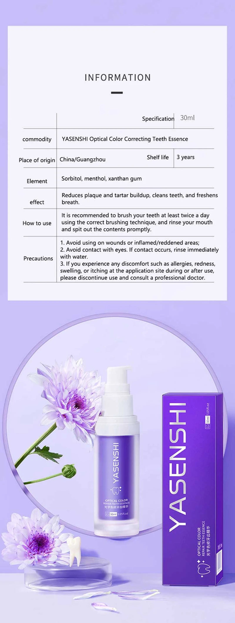 Brightening Teeth Whitening Foam for Oral Hygiene and Stain Removal