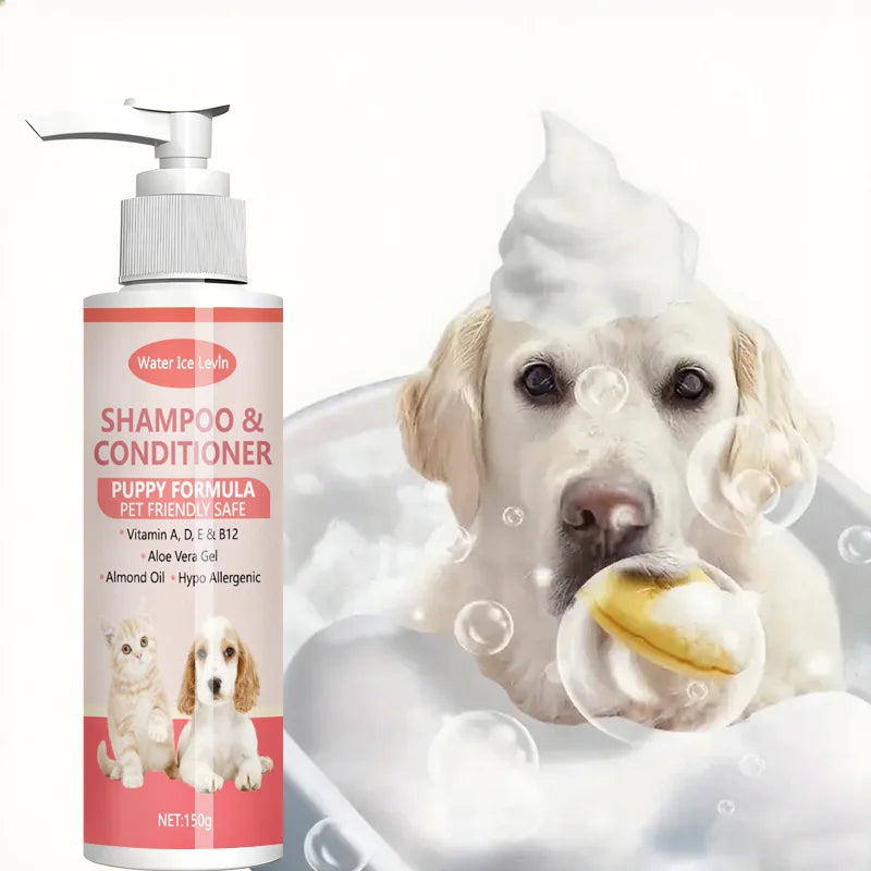 2-in-1 Puppy Shampoo and Conditioner Hypoallergenic Pet Grooming Wash