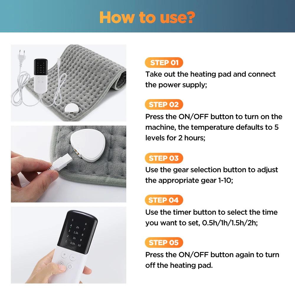 Electric Heating Pad for Body Pain Relief and Relaxation