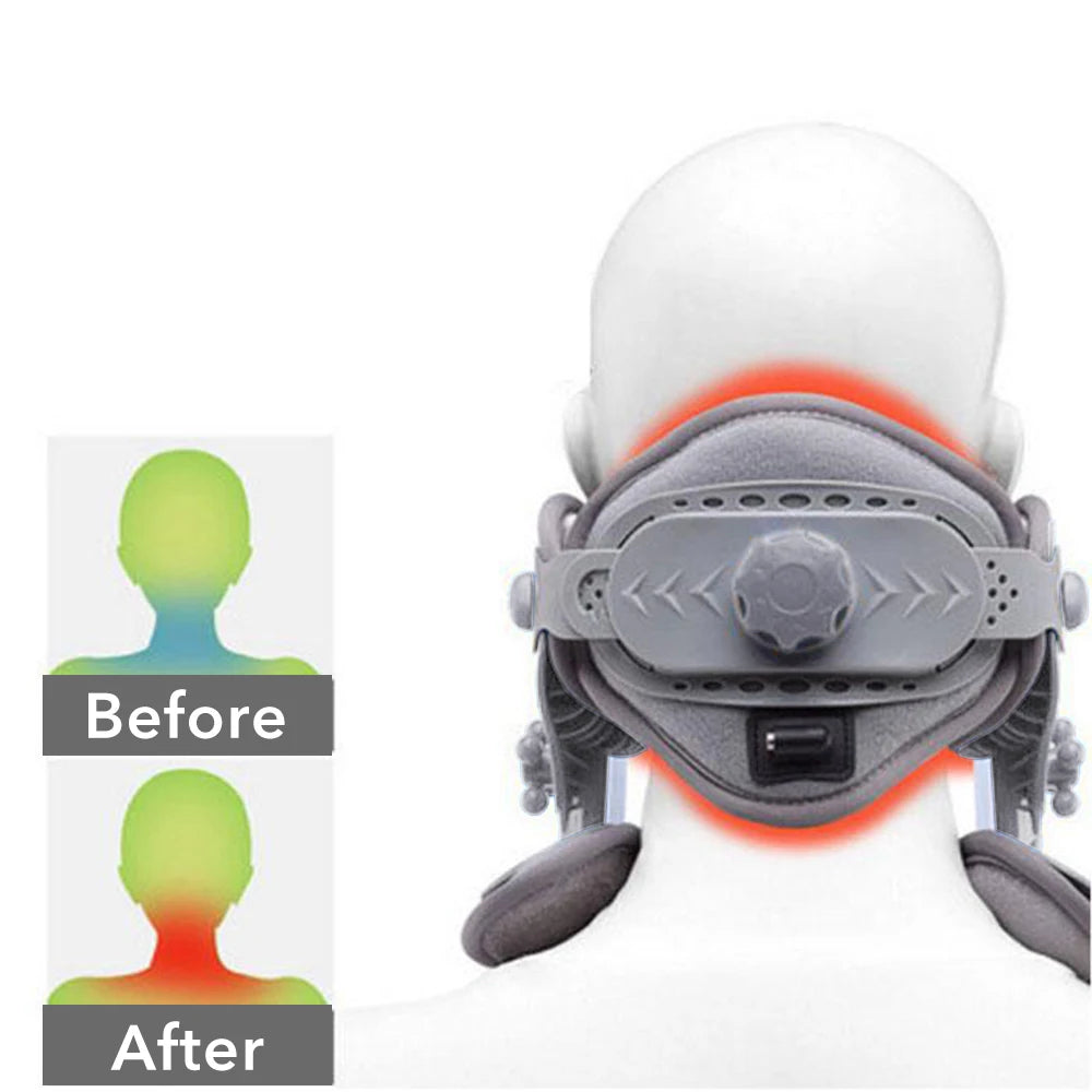 Heated Adjustable Cervical Neck Traction Stretcher and Support - 6