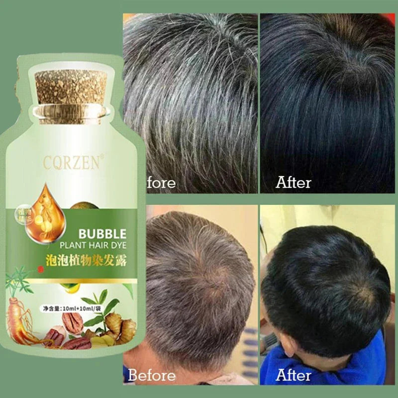 Natural Plant Herbal Extract Hair Dye Shampoo for Gray Hair Coverage - 10