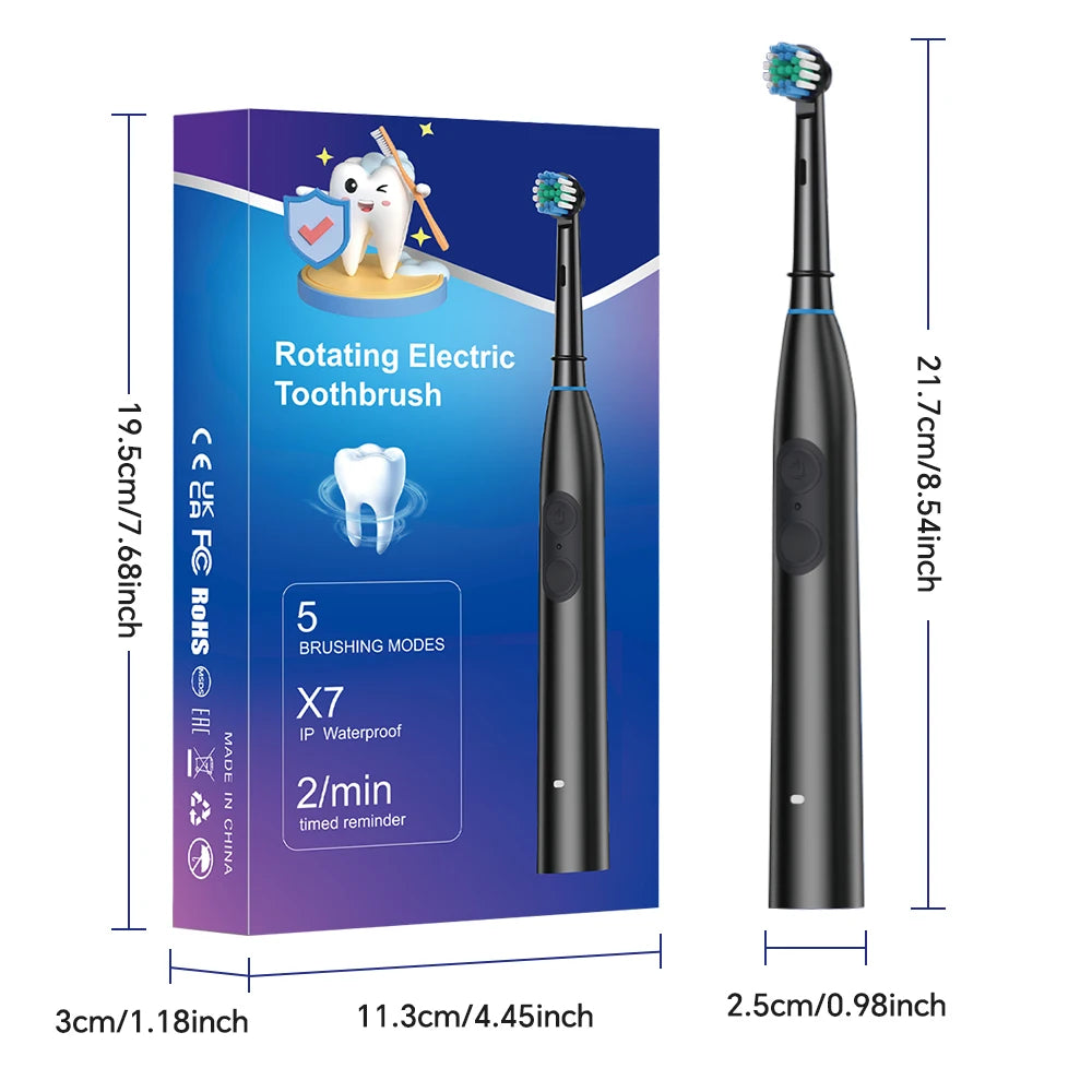 Rechargeable Electric Toothbrush with 5 Modes and 4 Brush Heads - 15