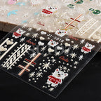 5D Embossed Christmas Nail Art Stickers for Holiday Manicures