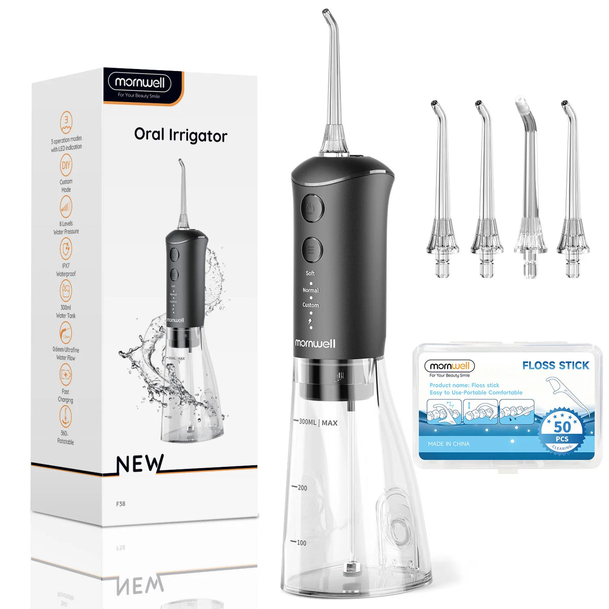 Portable Rechargeable Water Flosser for Teeth Cleaning