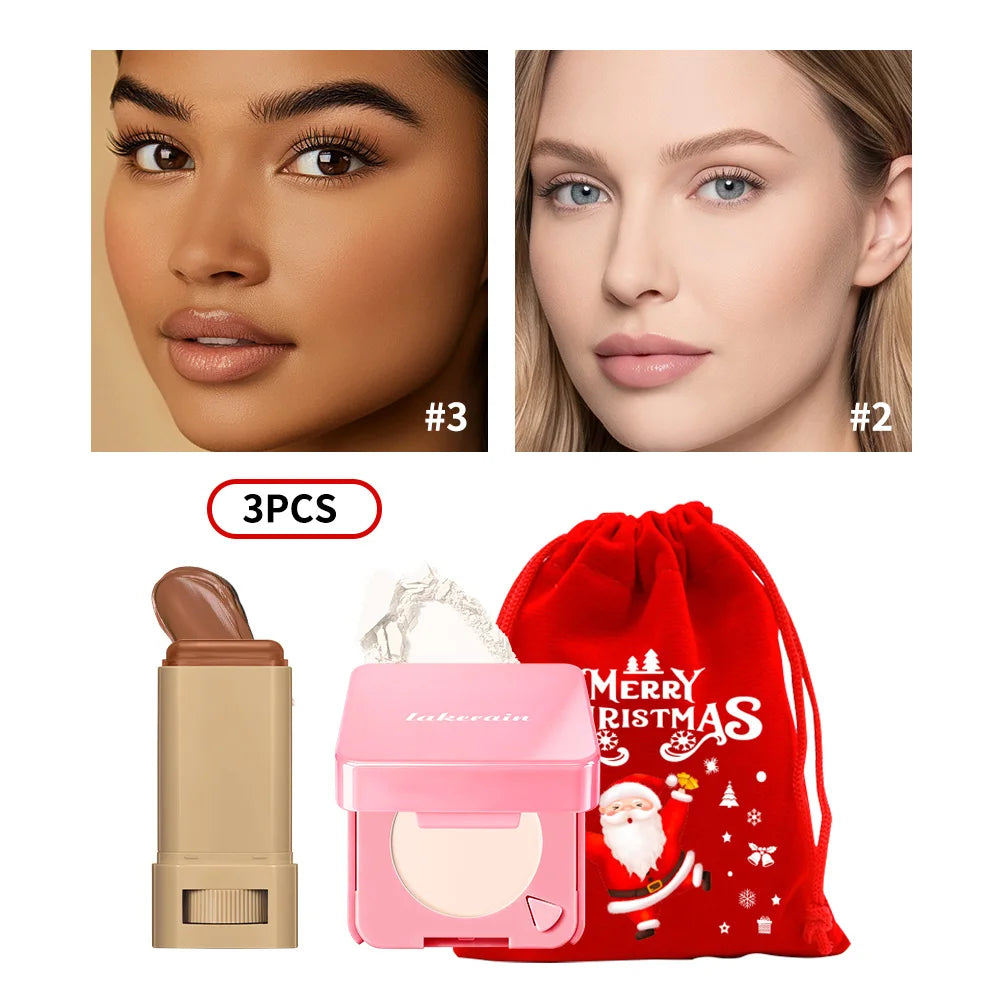 Matte Foundation Stick and Setting Powder Makeup Set - 38