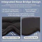 3D Contoured Memory Foam Sleep Mask for Total Light Blocking