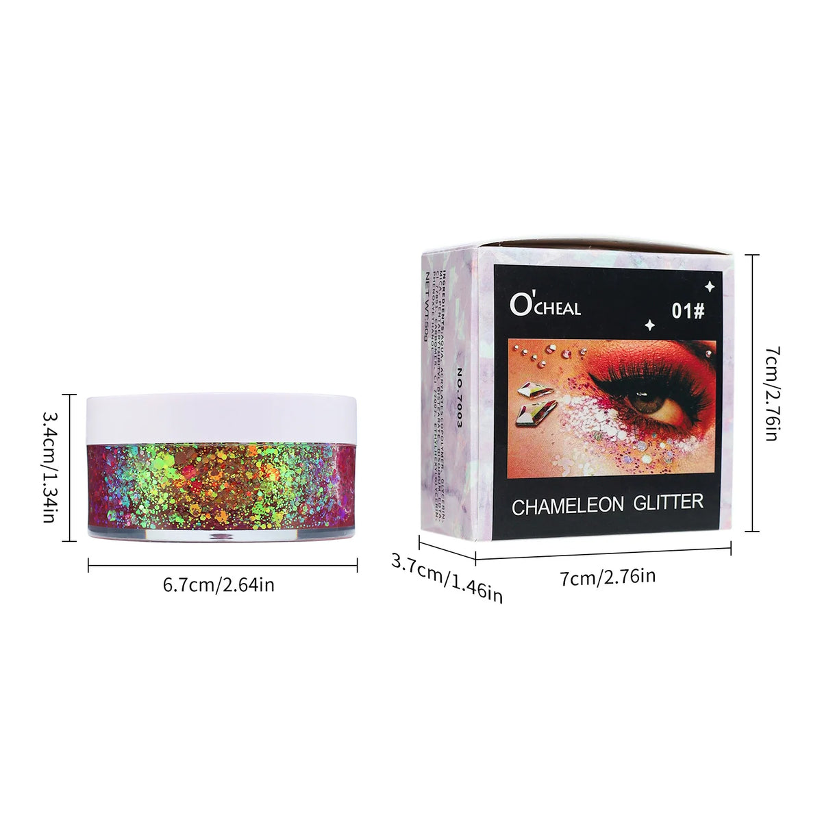 O'CHEAL Chameleon Glitter Gel Body Face and Hair Shimmer Makeup