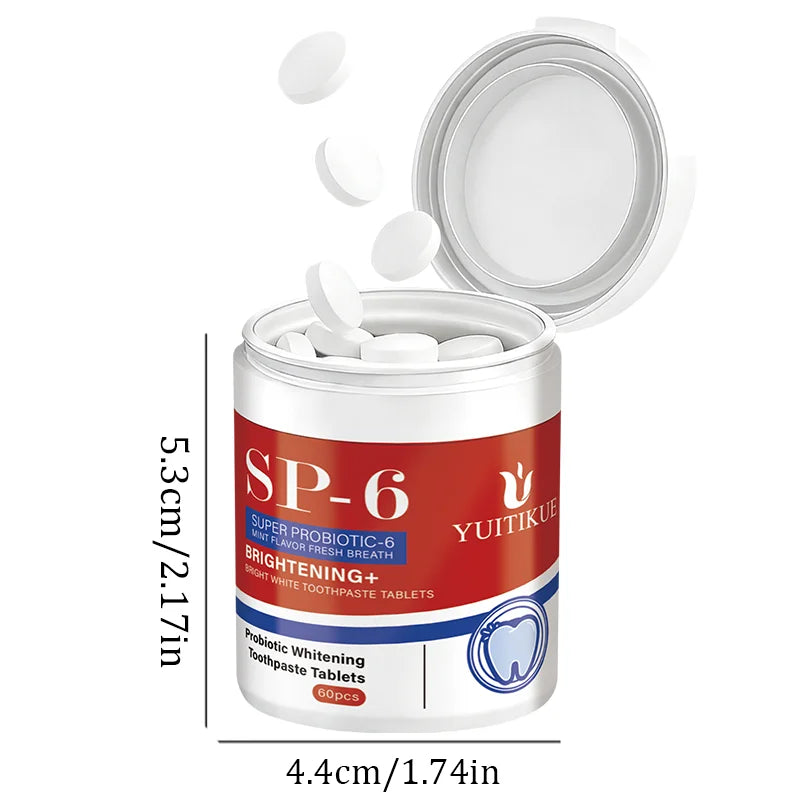 SP-6 Probiotic Toothpaste Tablets Mint Whitening Fresh Breath Care