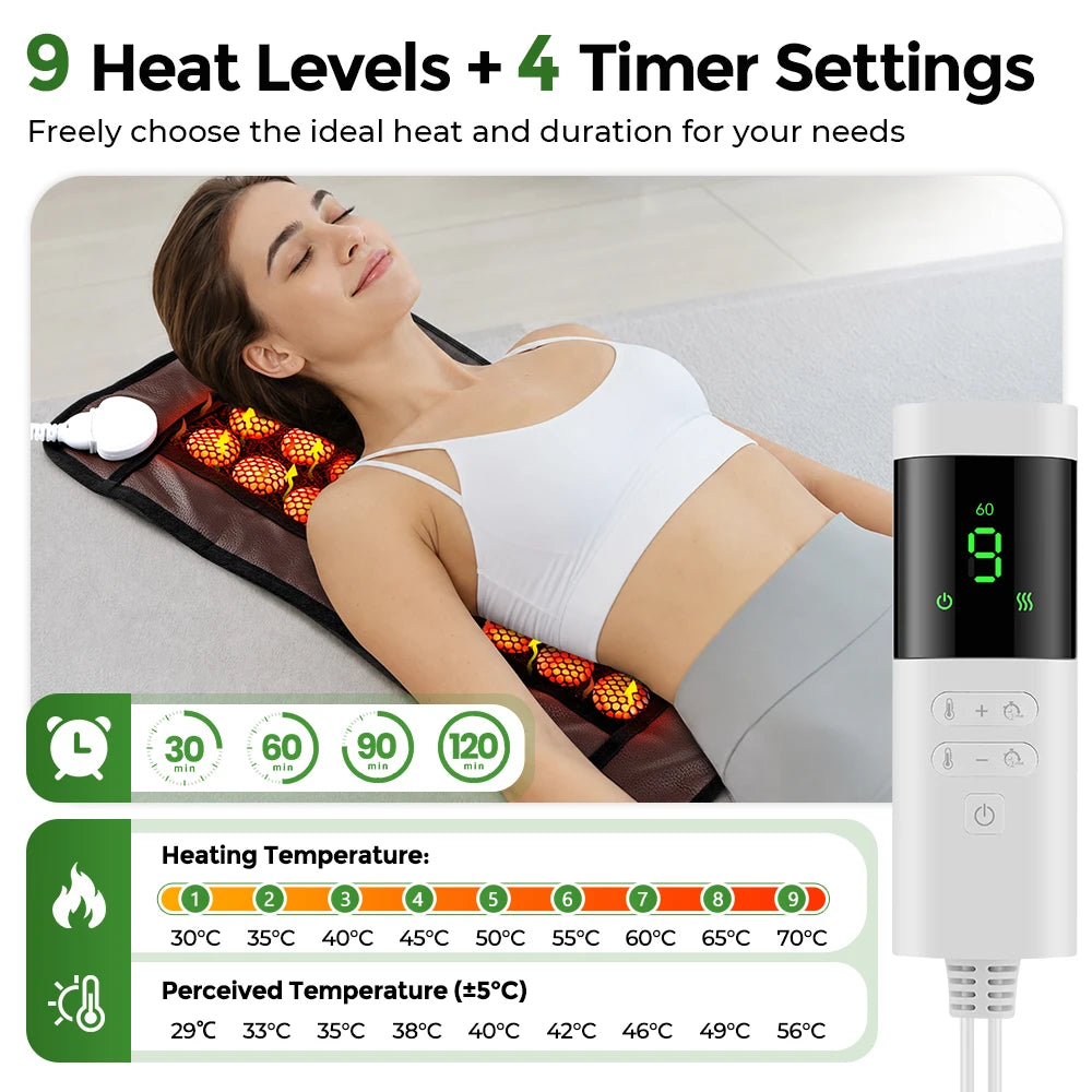 Natural Jade Stone Heating Pad for Back and Muscle Pain Relief